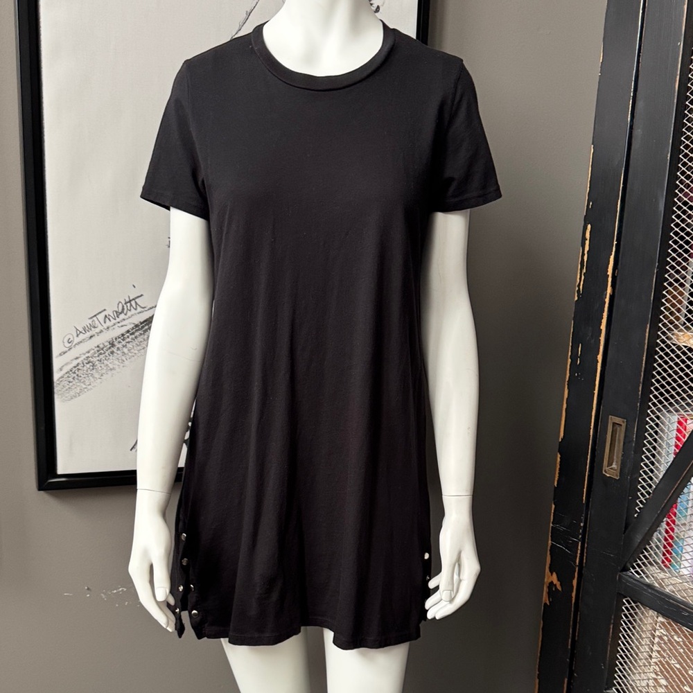 Michael Lauren black dress with button slits